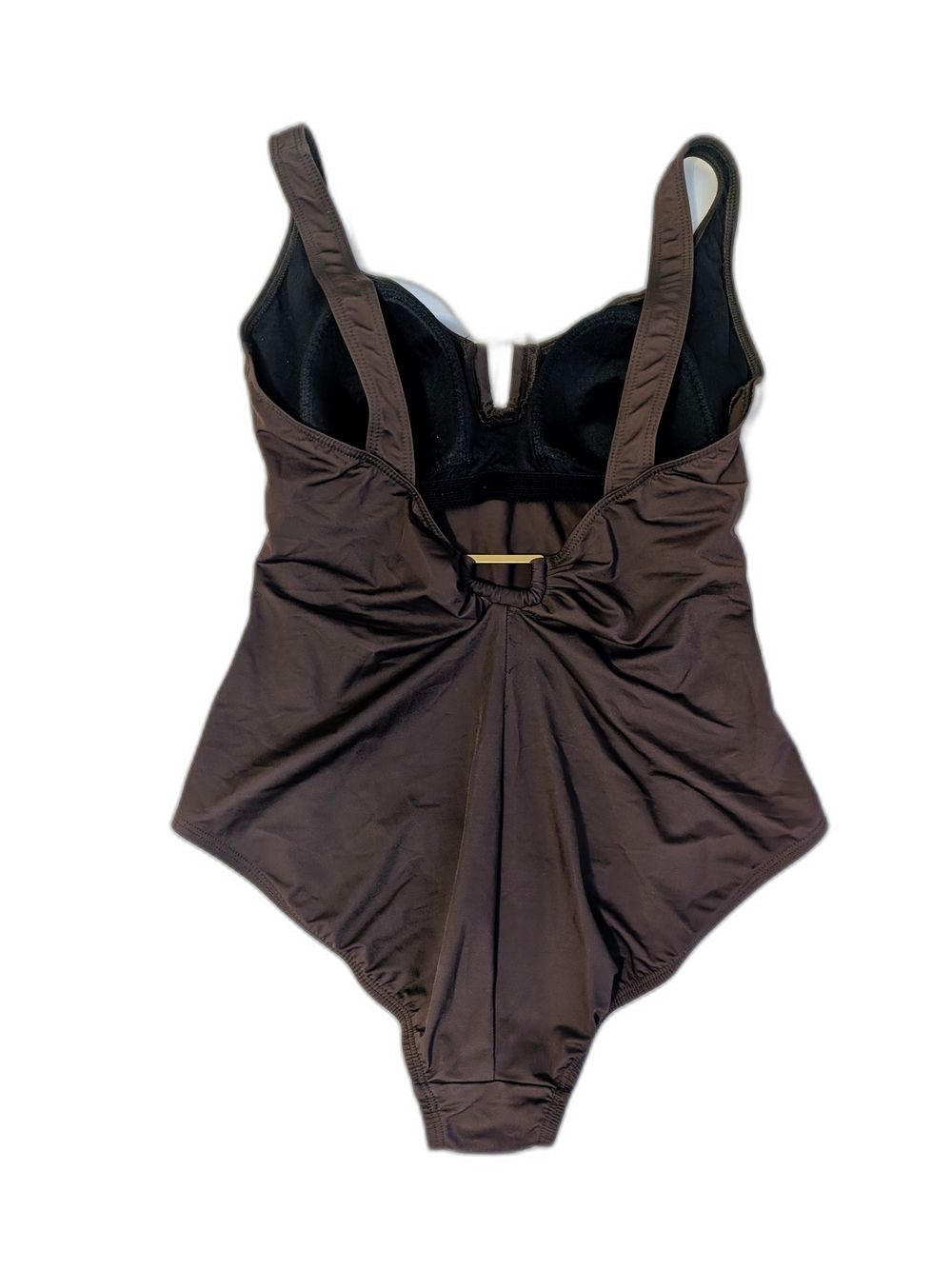 MagicSuit Classic One-Piece Swimsuit in Brown with Gold Front And Back Accent - Picture 2 of 4